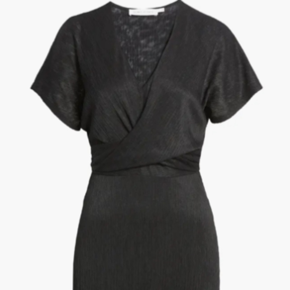 Floret Studios Phoebe V-Neck Midi Faux Wrap Dress.  Size S